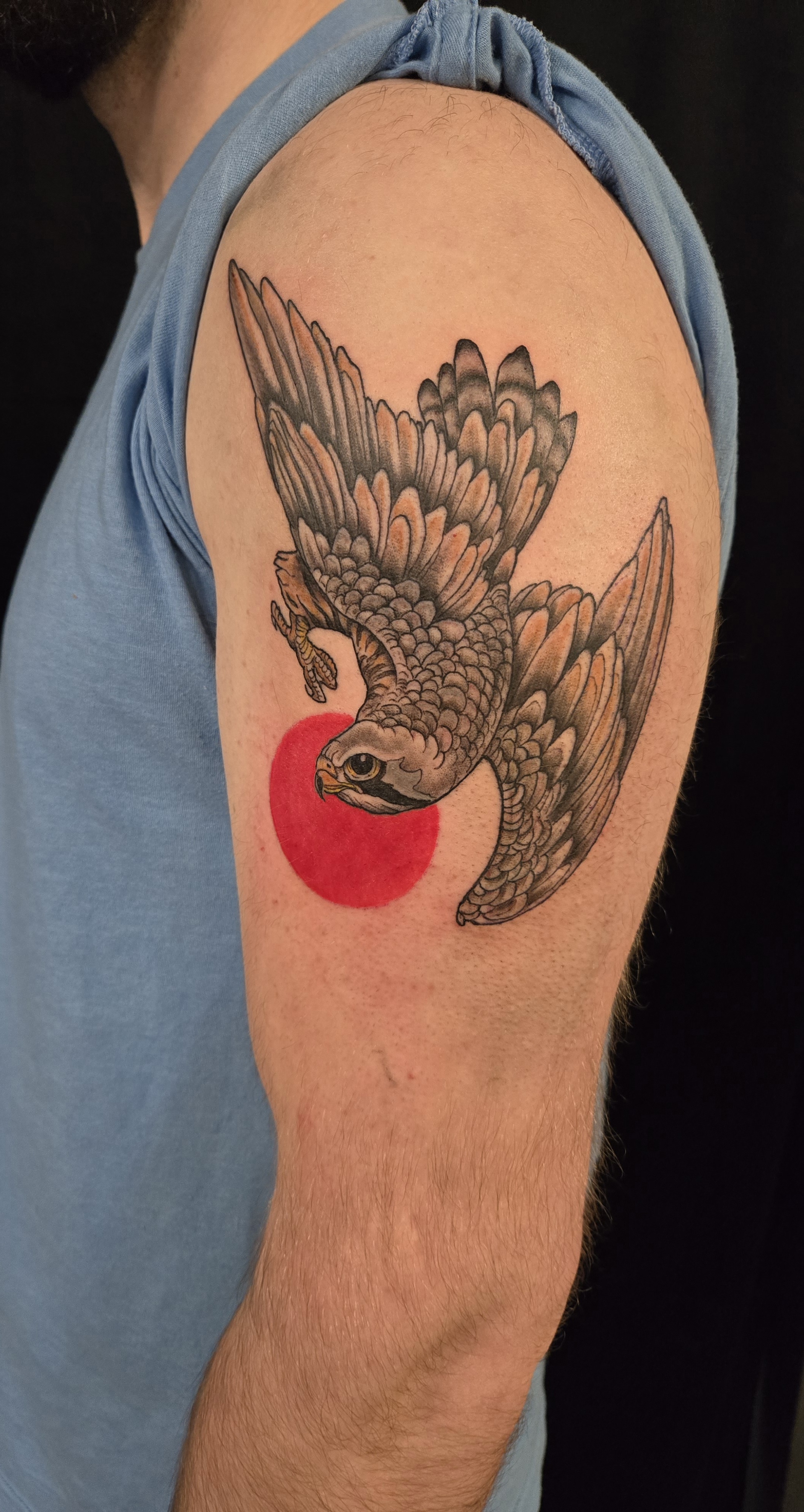 Neo-traditional eagle tattoo by Tim — Gold Scarab Tattoo Seattle